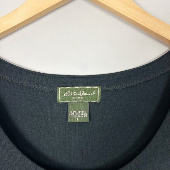 90’s Eddie Bauer Black Midi Dress Classic Mature Minimalist Size Large Women's - Picture 5 of 5